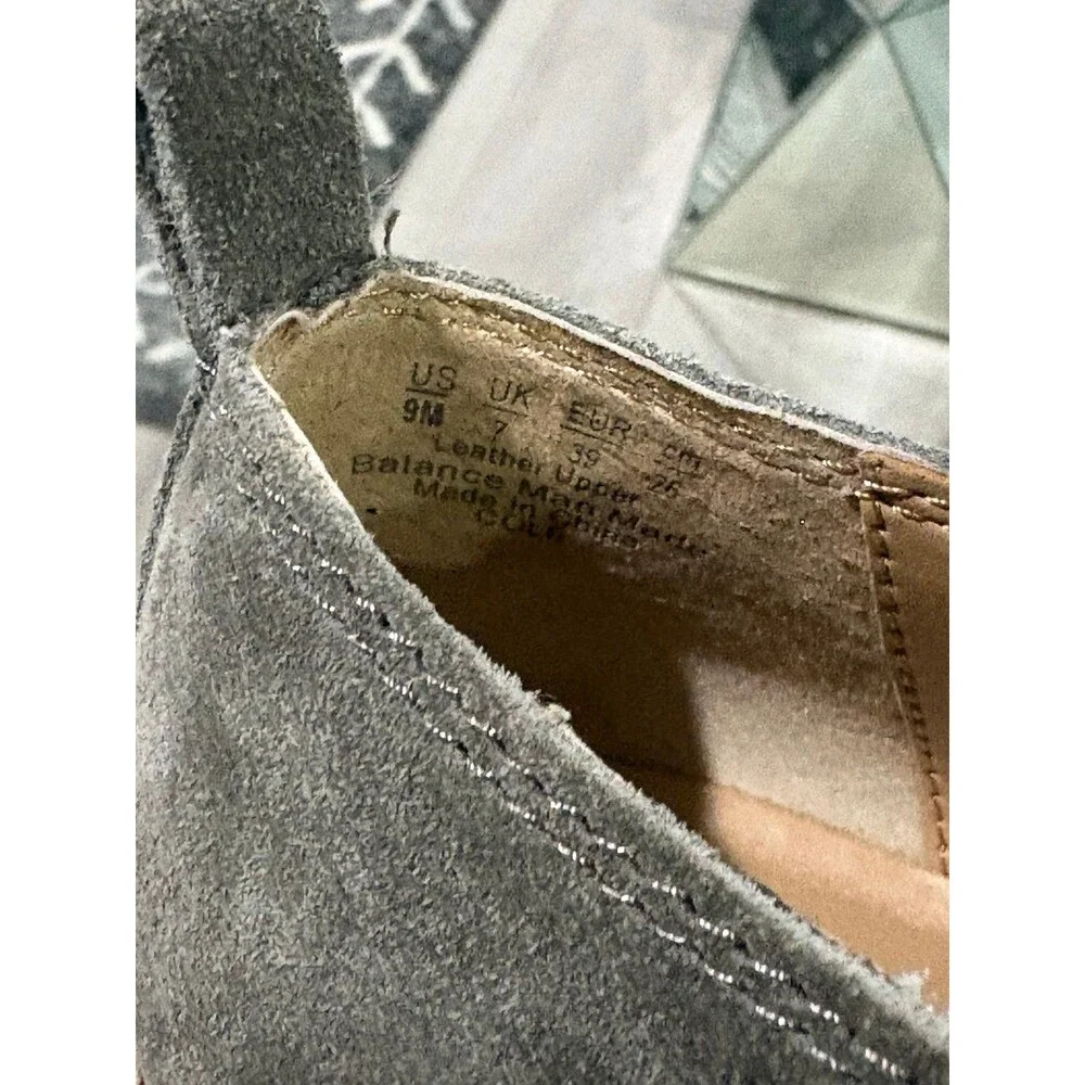 Franco Sarto Cole Women's 9M Grey Suede Ankle Booties Lug Slip On Shoes NWOT